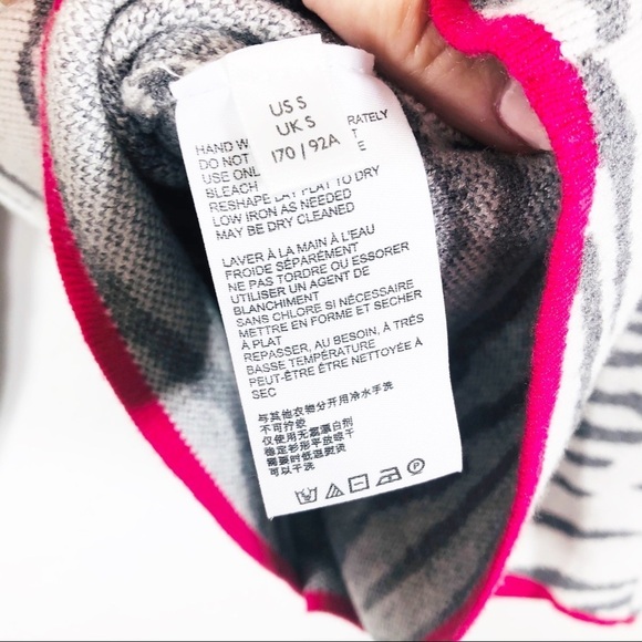 Anthro 🔥SALE🔥 Anthropologie Lizzie gray and white zebra mock turtleneck sweater - Picture 10 of 11